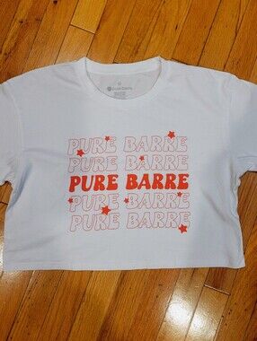 Pure Barre White Cropped Tee